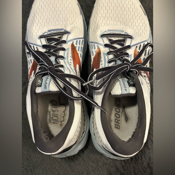 Brooks Women's Adrenaline GTS 21 running shoes White/Alloy/Light Blue Size 10 - Picture 6 of 14